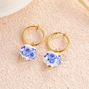 Vintage Hand Painted Blue And White Ceramic Beaded – Stylish Gifts — 5