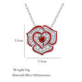 Red Purple Rhinestone Heart Rose Flower Pendant – Jewelry Gift Ideas — 5