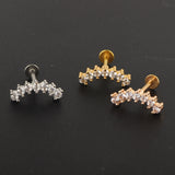 Zircon Stainless Steel Screw Women's Ear Bone Stud – Gifts for Her — 7