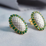 Italian Craft Brushed Two Tone Stud Earrings – Creative Gifts — 2