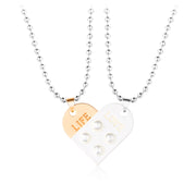 A Pair Of Simple Alloy Stitching Heart Necklaces – Small Gift Ideas — 4