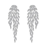 French Elegant Leaf Tassel Full Diamond Earrings – Stylish Gifts — 4