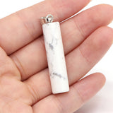 Natural Stone Semi-Precious Cylindrical Pendant – Jewelry Gift Ideas — 12