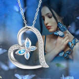 Fashion Butterfly Heart Diamond-encrusted Pendant – Jewelry Gift Ideas — 1