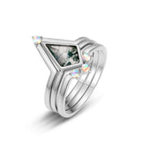 Female S925 Silver Inlaid Green Moss Stone Ring – Gifts for Her — 3