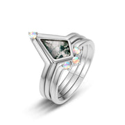 Female S925 Silver Inlaid Green Moss Stone Ring – Gifts for Her — 3