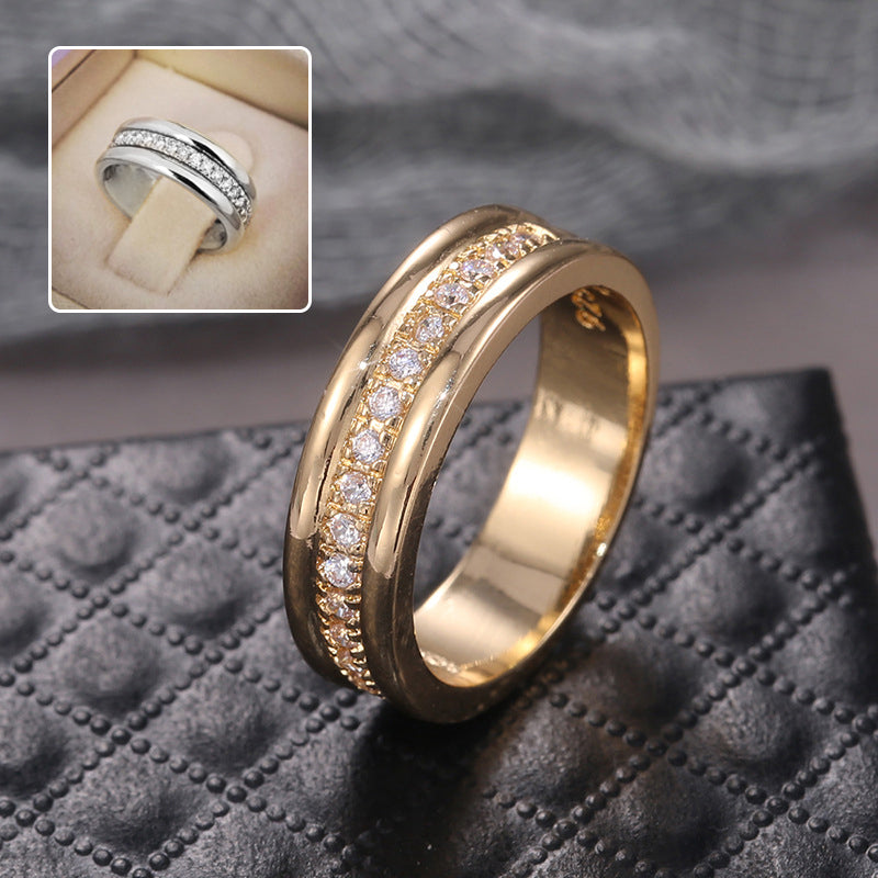 Simple Golden Sliver Rhinestones Ring Copper – Jewelry Gift Ideas — 1
