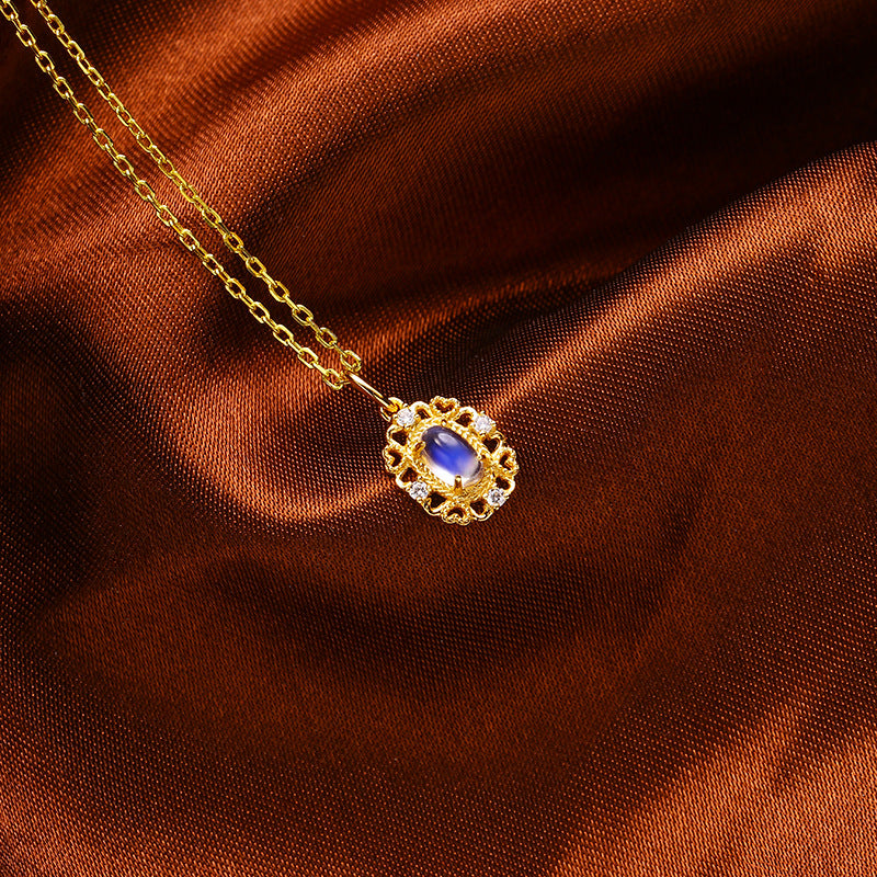 S925 Silver Gem Pendant With Moonstone Necklace – Jewelry Gift Ideas — 1