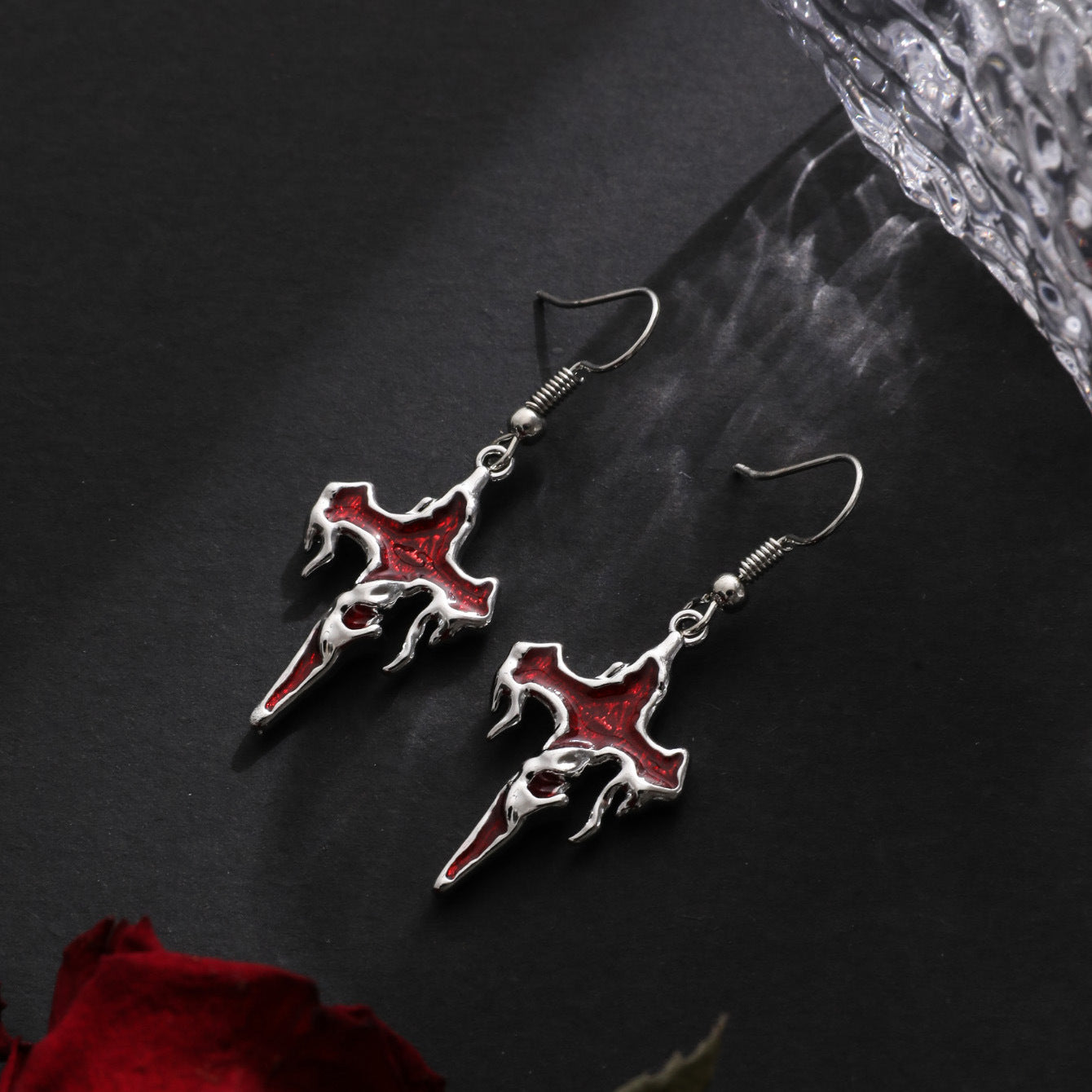 Locked Heart Lava Heart Dark Earrings – Unique Gift Ideas — 1