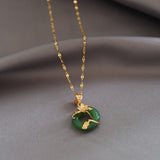 Japanese And Korean Lotus Leaves Lovers Necklace – Jewelry Gift Ideas — 6