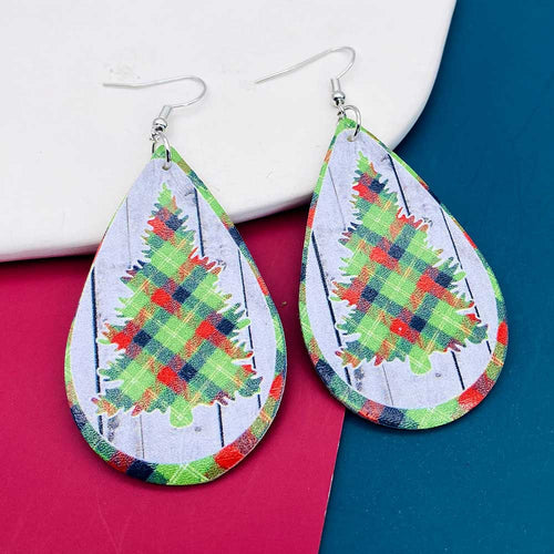 Cartoon Printed Christmas Leather Earrings – Useful Gifts — 2