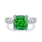 S925 Sterling Silver Emerald Ring Female High Carbon – Gifts for Her — 19