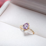 S925 Silver Ring Female Natural Amethyst – Gifts for Her — 8