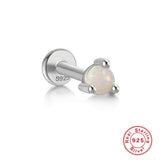 Sterling Silver Opal And Diamond Pierced Threaded Ear – Stylish Gifts — 13