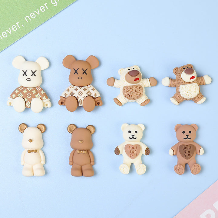 Resin Accessories Cream And Coffee-colored Cartoon – Stylish Gifts — 1