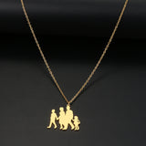 18k Gold Mirror Happy Family Necklace – Jewelry Gift Ideas — 5