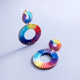 Large Oval Heart Raffia Dangle Earrings For Women Boho – Gifts for Her — 9
