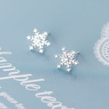 S925 Silver Small Temperament Snow Flower Earrings – Stylish Gifts — 3