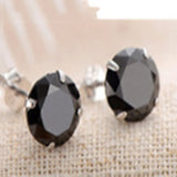 Korean Classic Amethyst Zircon Four-Claw Earrings – Small Gift Ideas — 1