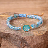 Double Braided Blue Stone Bead Bracelet – Jewelry Gift Ideas — 1