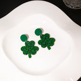 Elegant Acrylic Green Clover Earrings – Meaningful Gifts — 2