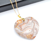 Natural Mexican Agate Pendant Leaf Shaped Love – Jewelry Gift Ideas — 7