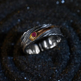 Handmade Thai Silver Meteor Ring Male Diamond Gold – Gifts for Him — 6