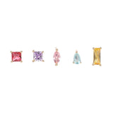 5-Color Petite Geometric Colorful Zircon Earrings – Meaningful Gifts — 3