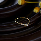 V-shaped Natural Pearl Zircon Ring Girl – Gifts for Kids — 4
