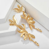 Golden Leaf Flower Butterfly Earrings Personality – Stylish Gifts — 5