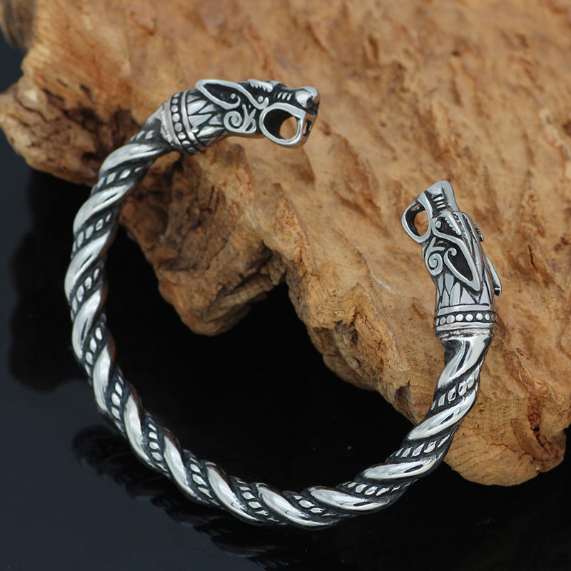 Retro Double-headed Dragon Solid Bracelet For Men – Jewelry Gift Ideas — 1
