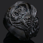 Quake Wolf Head Ring Men's Vintage Rune Titanium Steel – Gifts for Him — 2