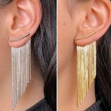 Gold Tassel Long Earrings – Meaningful Gifts — 6