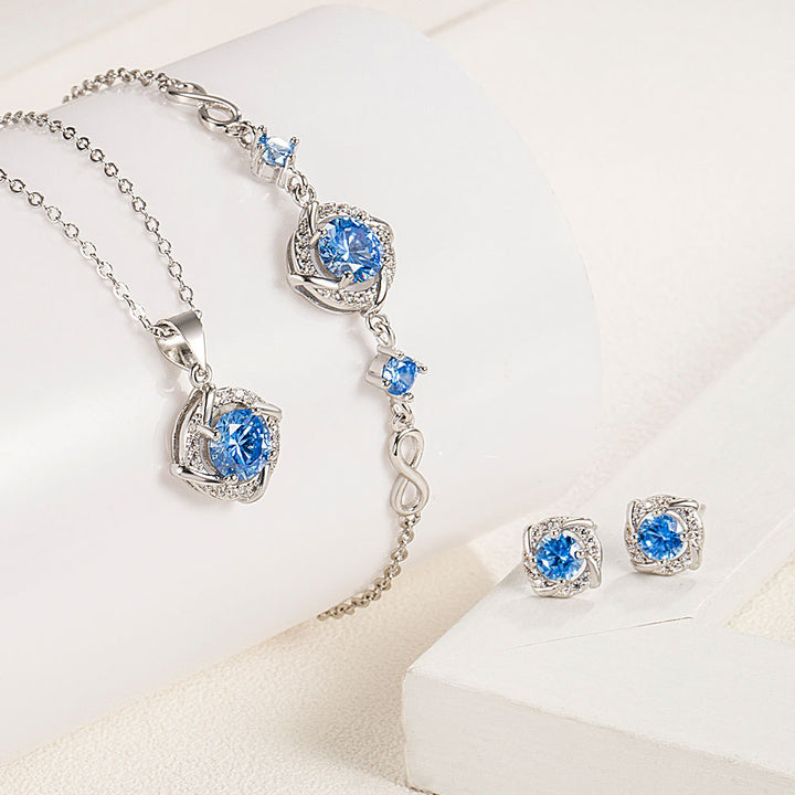 Pendant Necklace Ear Stud Bracelet Suit Women's – Jewelry Gift Ideas — 1