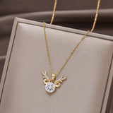 Deer Antler Luxury Diamond Necklace Women's – Jewelry Gift Ideas — 5