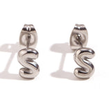 Titanium Steel Earrings 18K Gold Mini Alphabet Letter – Gifts for Her — 5