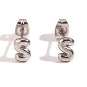 Titanium Steel Earrings 18K Gold Mini Alphabet Letter – Gifts for Her — 5