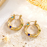 Stainless Steel Inlaid Color Diamond Round – Special Occasion Gifts — 3