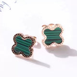 Simple Titanium Steel Four Leaf Clover Earrings For Girls – Gift Ideas — 3