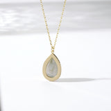 Mysterious Blue Light Elongated Stone Necklace – Jewelry Gift Ideas — 2