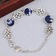 Ethnic Blue Dyed Tie-dye Bracelet Hand-stitched – Jewelry Gift Ideas — 17