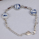Ethnic Blue Dyed Tie-dye Bracelet Hand-stitched – Jewelry Gift Ideas — 19