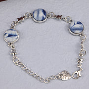 Ethnic Blue Dyed Tie-dye Bracelet Hand-stitched – Jewelry Gift Ideas — 19