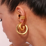 Square Line Hollow C- Shaped Ear Ring Stainless – Practical Gifts — 15