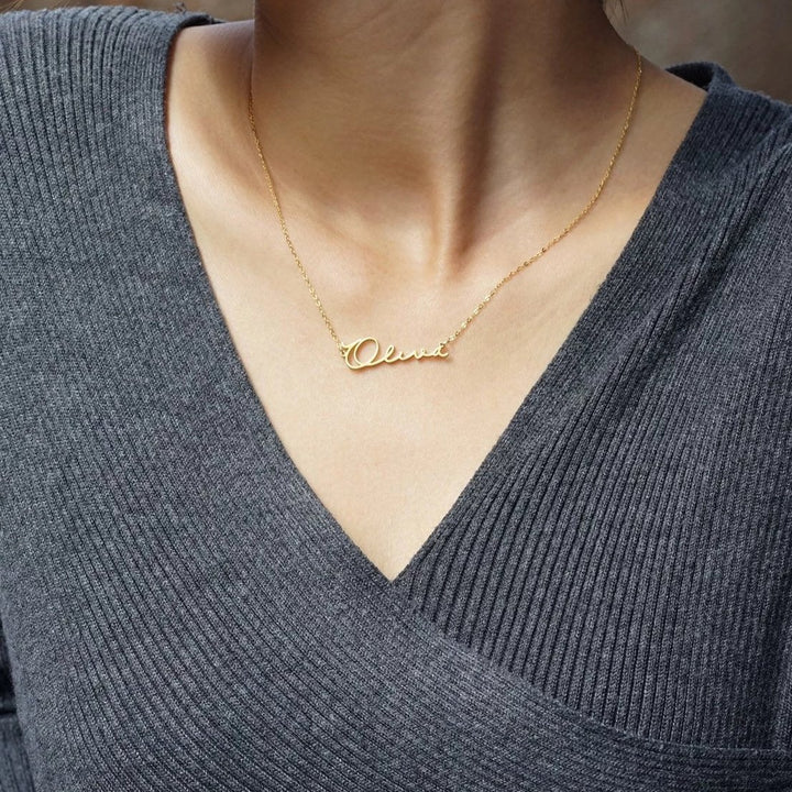 Women's Personalized Name 18k Gold Necklace – Jewelry Gift Ideas — 1