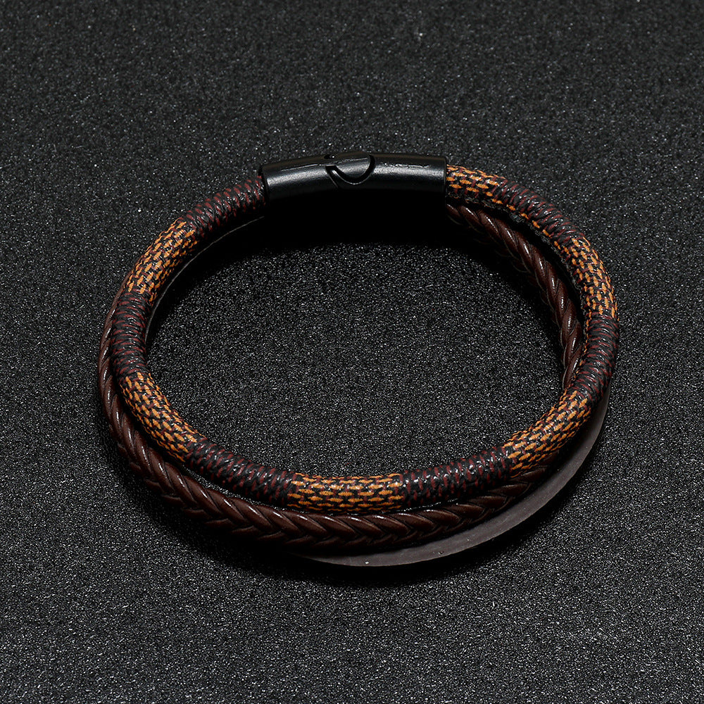 Men's Layered Retro Retro Patterns Leather – Jewelry Gift Ideas — 1