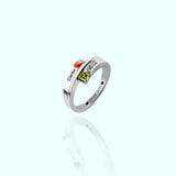 Silver Fashion Net Celebrity Lettering Couple Ring – Stylish Gifts — 3