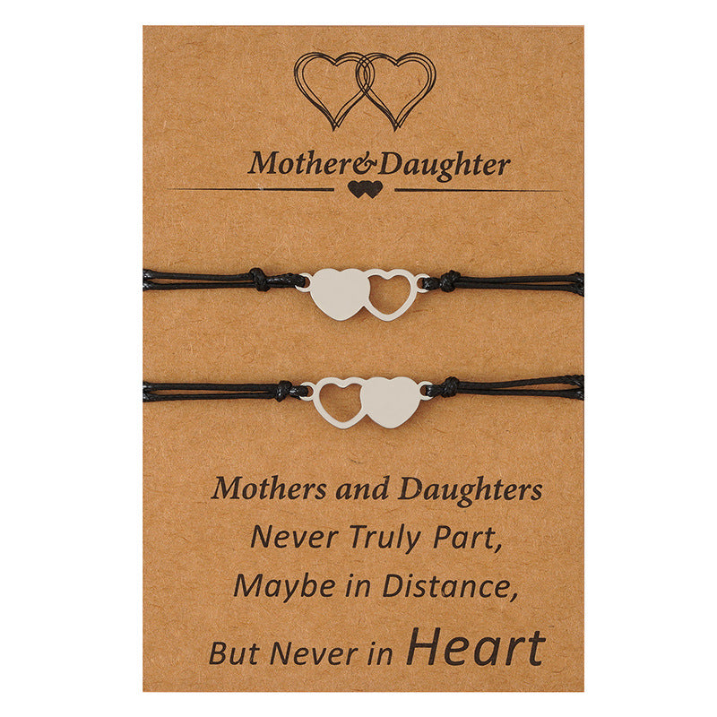 Stainless Steel Hollow Heart Hand-woven Card – Jewelry Gift Ideas — 1
