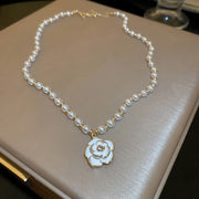 Camellia Crystal Pearl Pendant Necklace Light – Jewelry Gift Ideas — 2