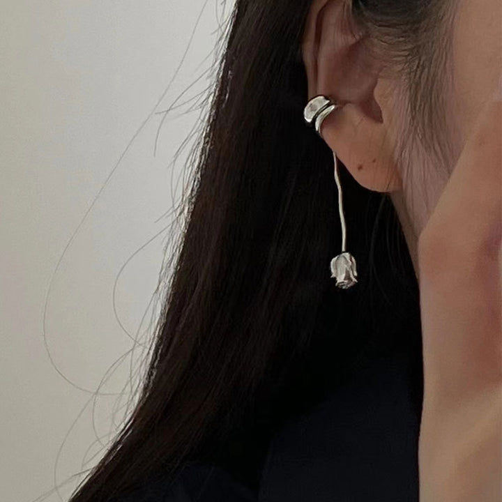 Rose Ear Clip S925 Sterling Silver Earrings – Practical Gifts — 1